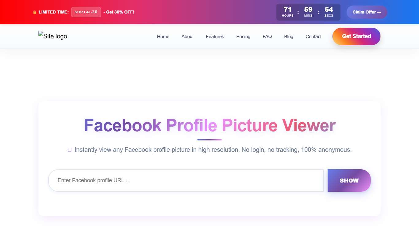 Facebook Profile Picture Viewer - View Full Size Anonymously